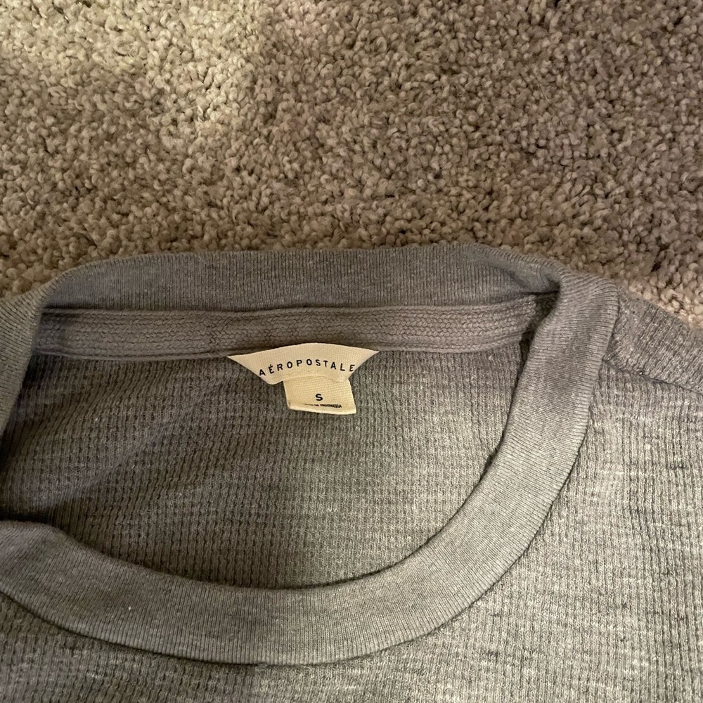 grey, sweater shirt, womens or men’s, small, aeropostale, new york, 1987 - Picture 3 of 5
